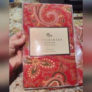 Pottery Barn Mira Anabel Red Paisley, standard sham, New In Package